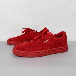 PUMA Red Classic Suede Junior Lace-Up Sneakers 6.5C
